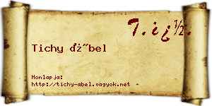 Tichy Ábel névjegykártya